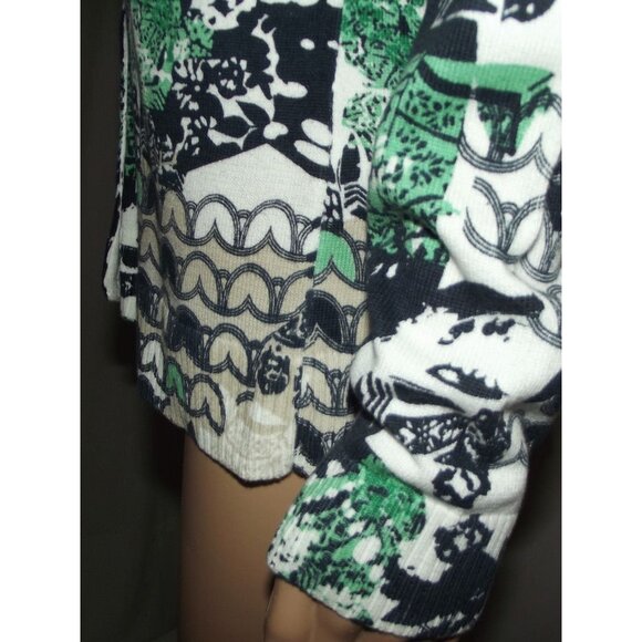 Christopher & Banks Cardigan Sweater Womens Small Button blue green white beige - Picture 7 of 13